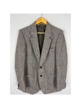 Harris Tweed Leishman by Tip Top Wool Blazer Brown Sport Coat Mens 40